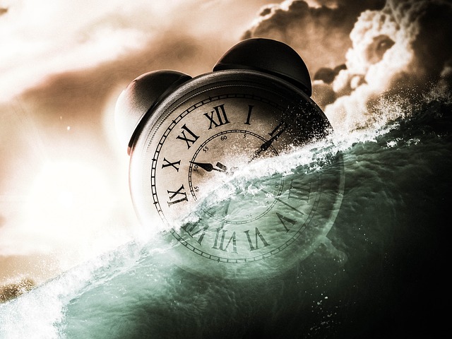 clock immersed in water